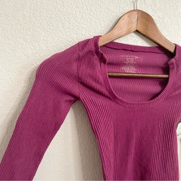 NWT Free People Womens Shirt Clean Slate Seamless Boysenberry Size Medium Large - Picture 7 of 10